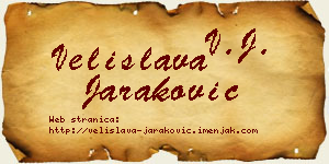 Velislava Jaraković vizit kartica